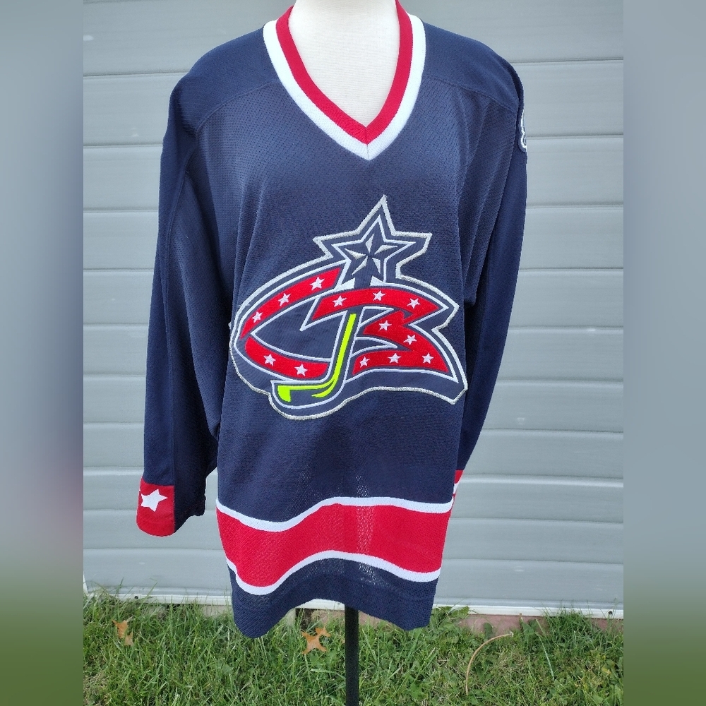 Vintage “Columbus Blue Jackets” Embroidered KOHO NHL Hockey Jersey Sz XL